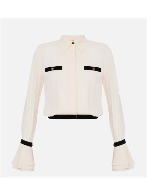 CAMICIA CON BOTTONI GIOIELLO ELISABETTA FRANCHI | CA13157E2EF1 Milk/Nero